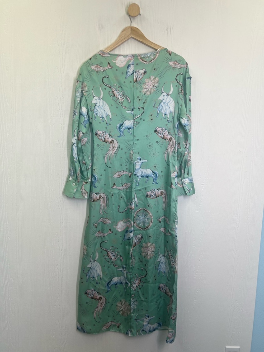 Zara - NWT Limited Edition Zodiac Mint Green Long Sleeve Midi Dress Size XS - Picture 12 of 12